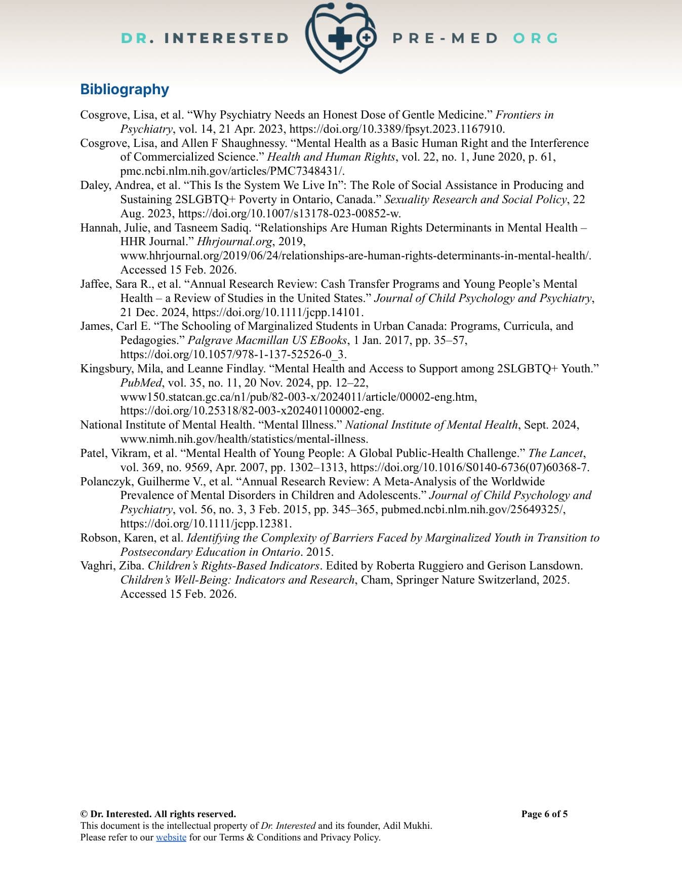 Relevant Statistical Data & Bibliography — page 1 of 5, official OHCHR submission by Dr. Interested