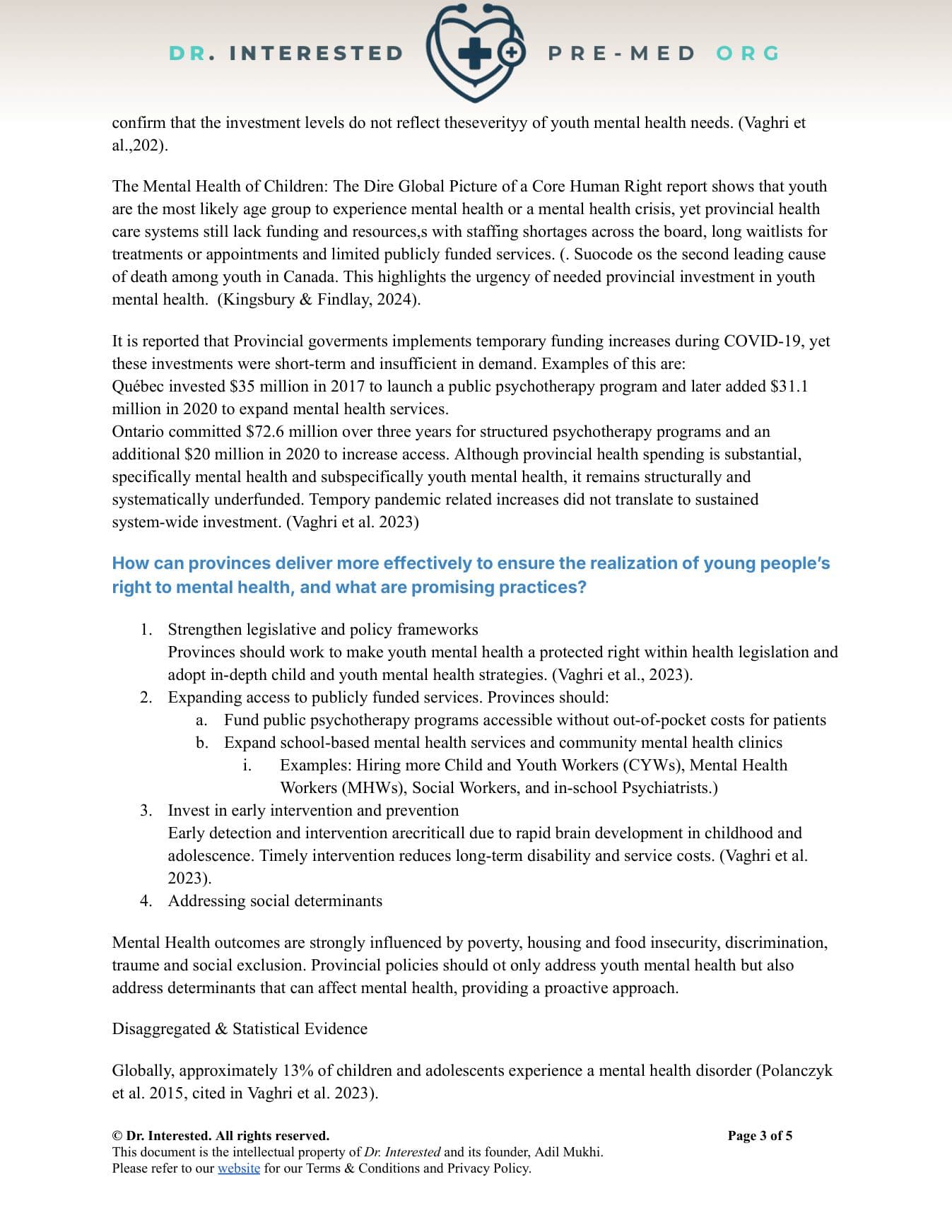 Written Work — page 3 of 5, official OHCHR submission by Dr. Interested